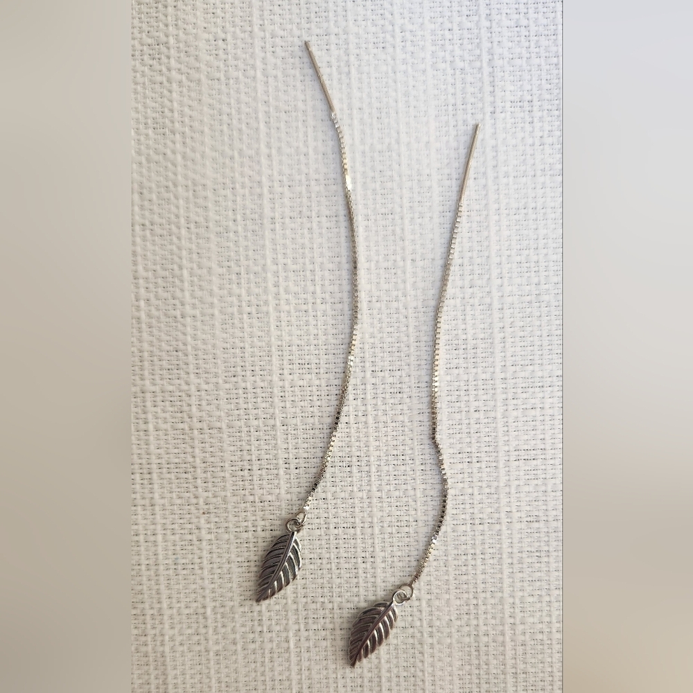 Sterling silver Feather earrings